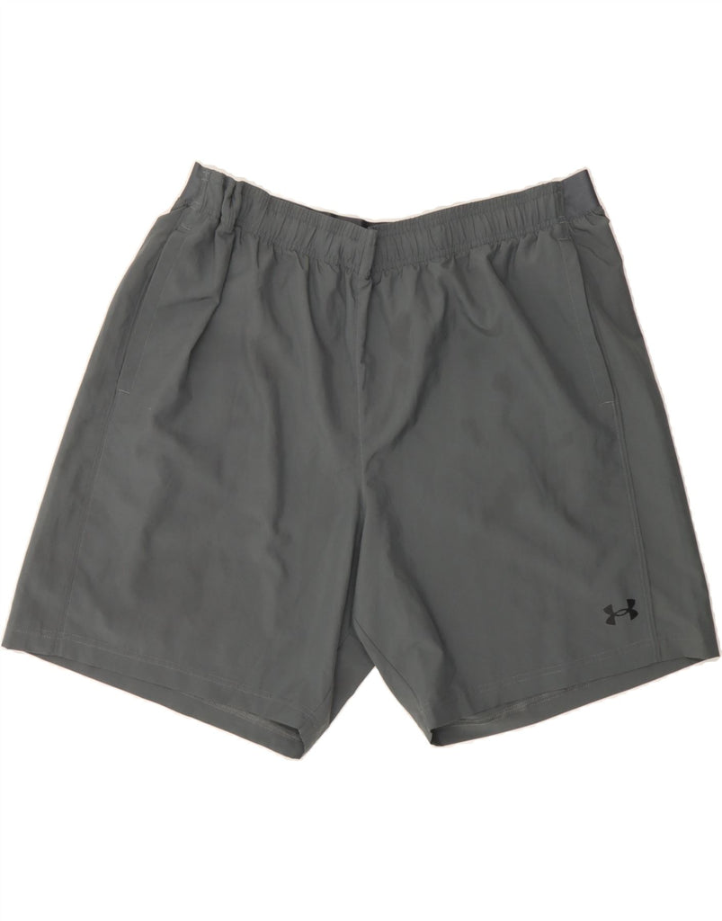 UNDER ARMOUR Mens Heat Gear Graphic Sport Shorts 2XL  Grey Polyester Vintage Under Armour and Second-Hand Under Armour from Messina Hembry 