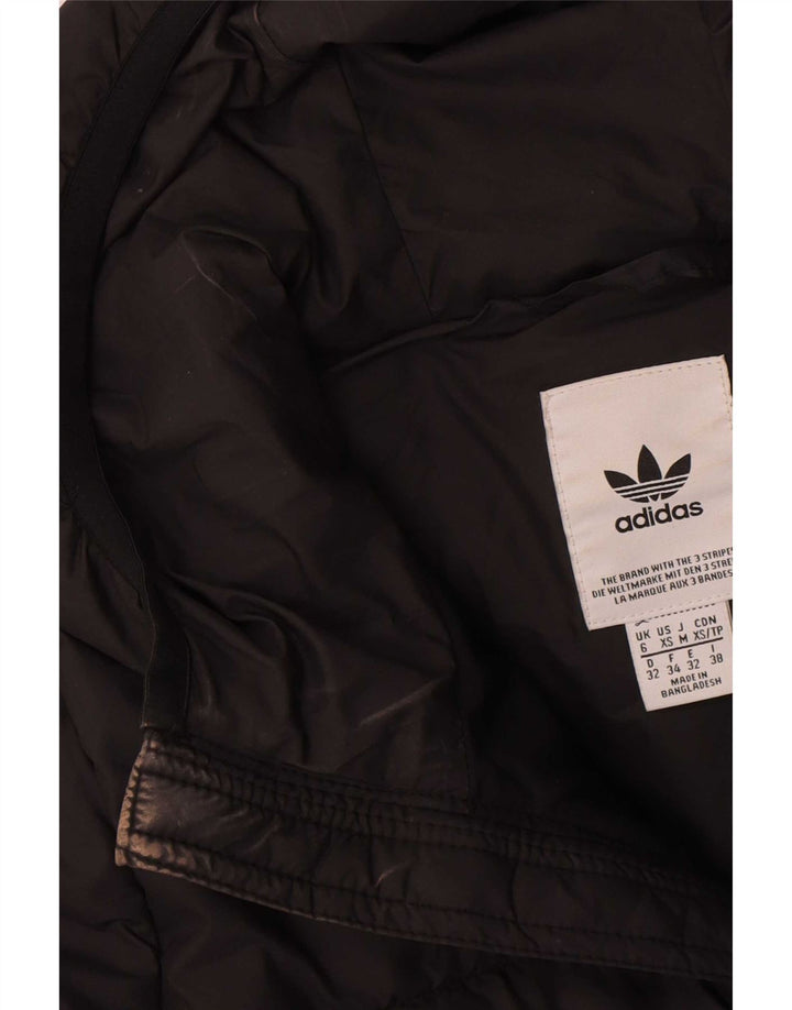 Adidas Womens Hooded Padded Jacket UK 6 XS Black Polyester
