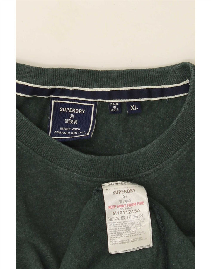Superdry Mens T-Shirt Top XL Green Cotton