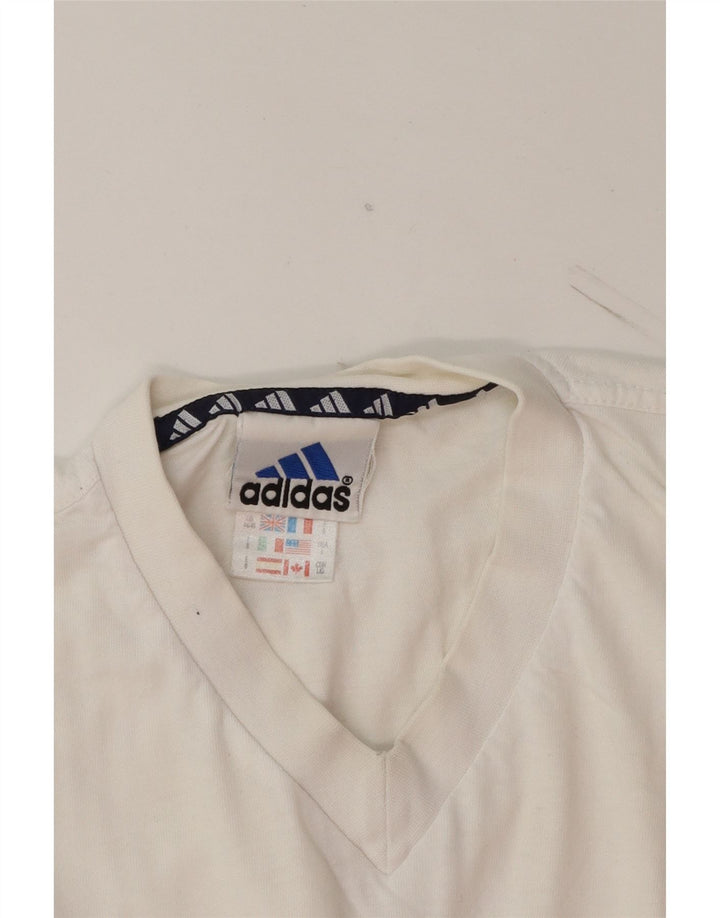 ADIDAS Mens T-Shirt Top UK 44/46 Large White Vintage Adidas and Second-Hand Adidas from Messina Hembry 