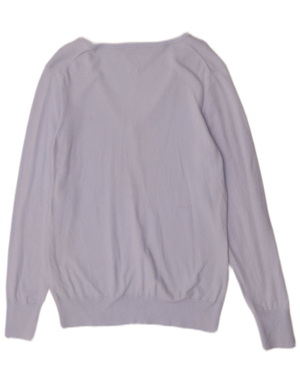 Tommy Hilfiger Womens V-Neck Jumper Sweater UK 18 XL Blue Cotton