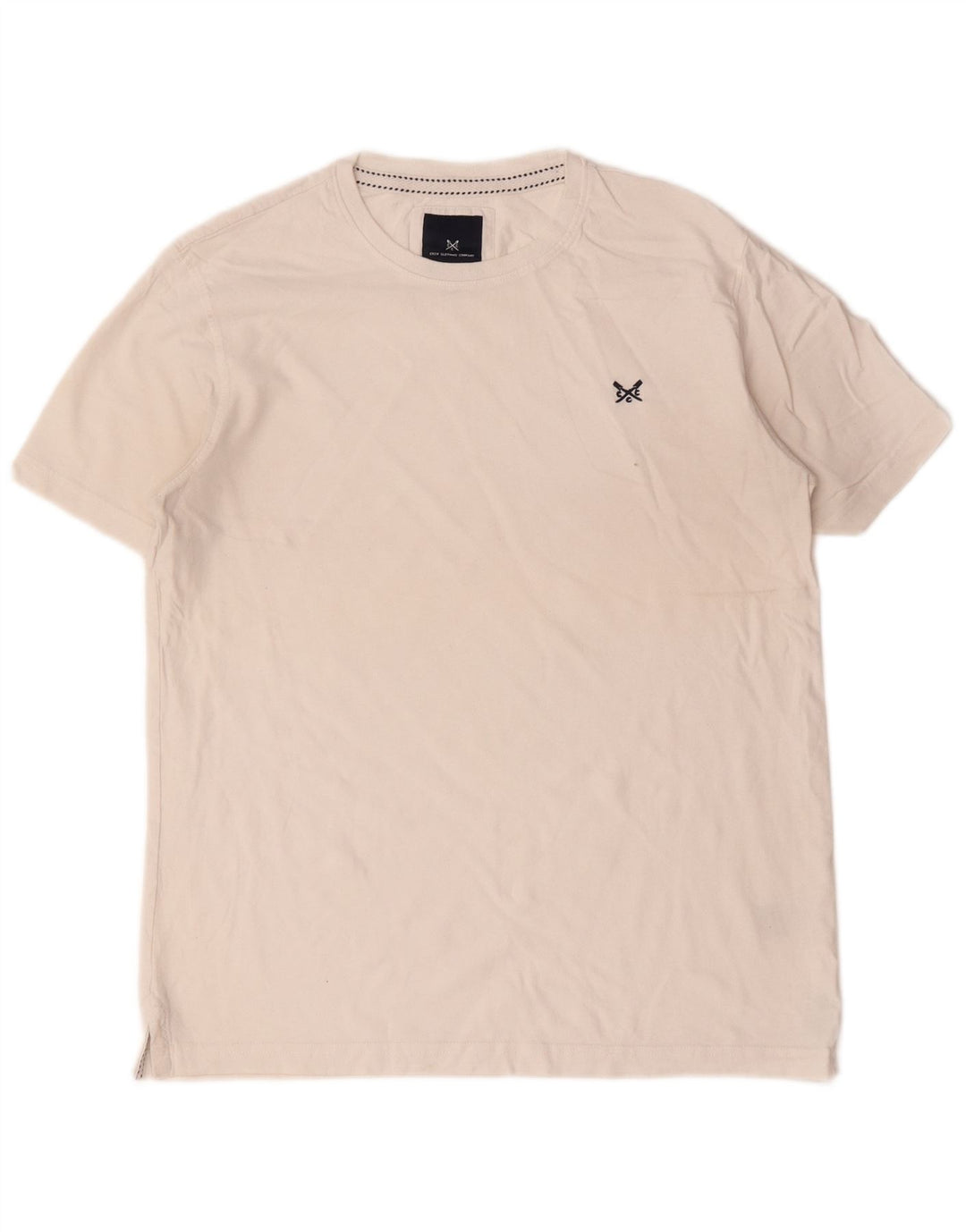 Crew Clothing Mens T-Shirt Top Medium White Cotton