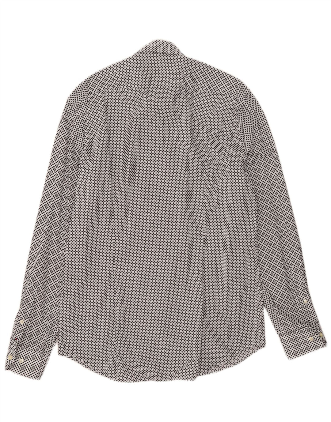 Tommy Hilfiger Mens Tailored Shirt Size 41 16 Large Navy Blue Spotted