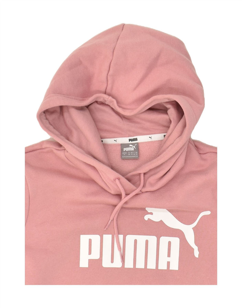 PUMA Womens Graphic Hoodie Jumper UK 12 Medium  Pink Cotton | Vintage Puma | Thrift | Second-Hand Puma | Used Clothing | Messina Hembry 