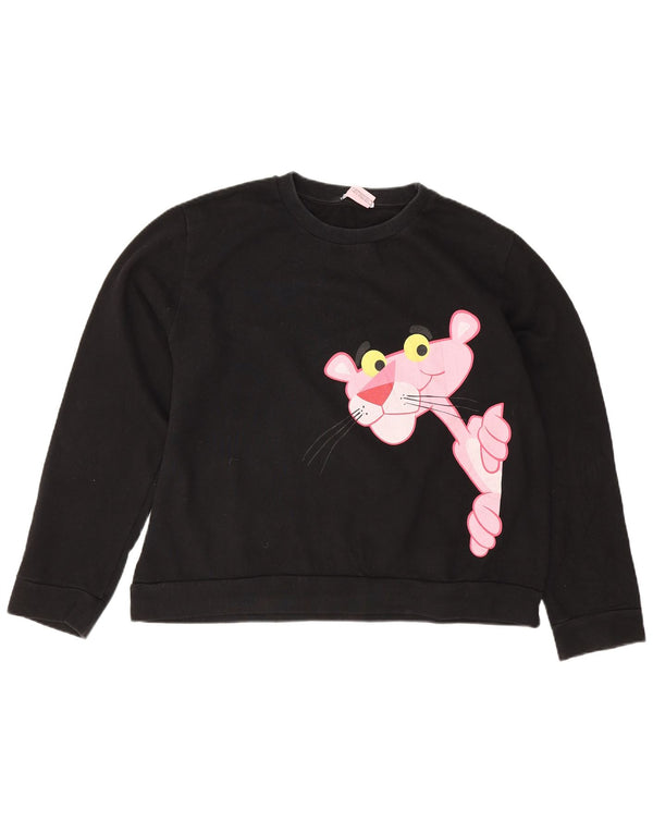 Zara Womens Pink Panther Oversized Sweatshirt Jumper UK 14 Medium Black