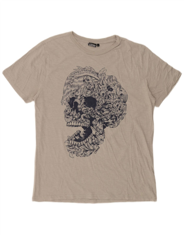 Animal Mens Graphic T-Shirt Top Large Grey Flecked Cotton