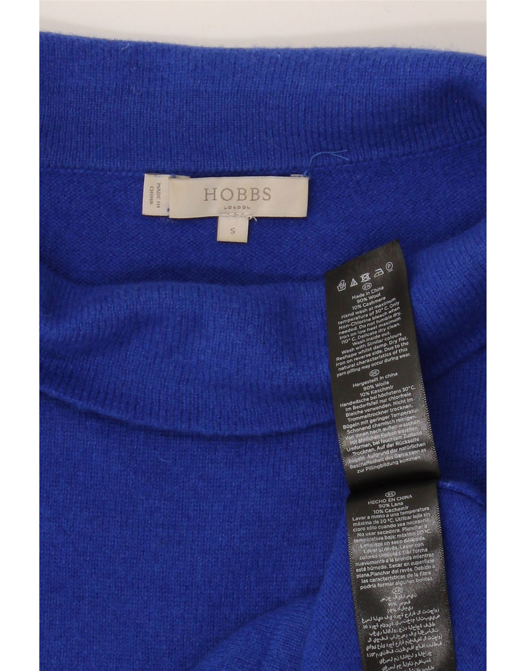 HOBBS Womens Roll Neck Jumper Sweater UK 10 Small Blue Wool