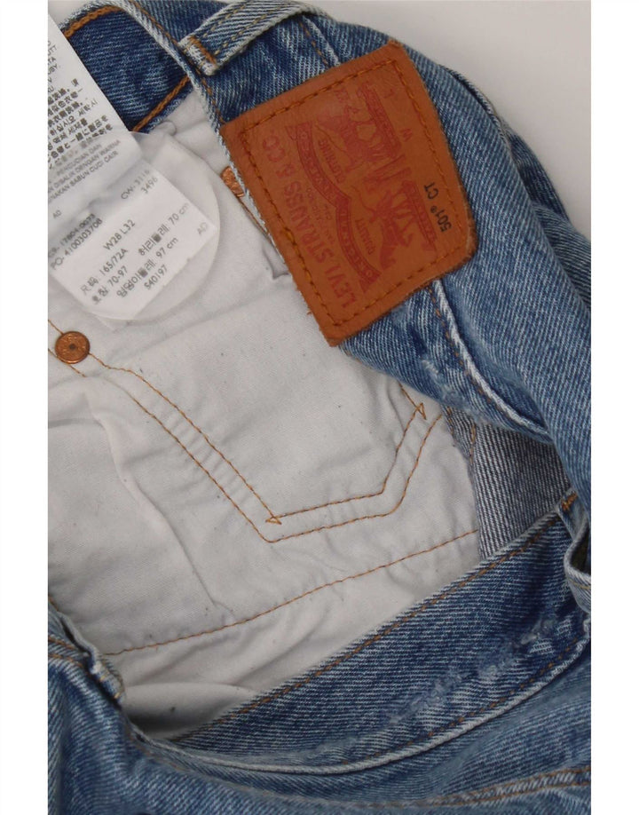 Levi's Womens 501 Distressed Straight Jeans W28 L32 Blue Cotton