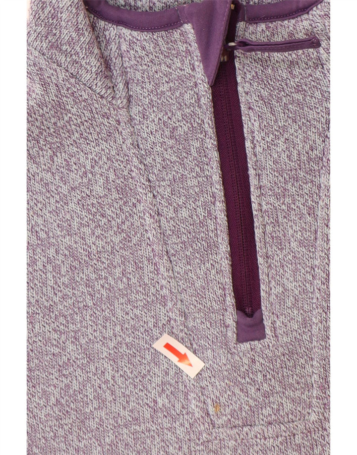 Weird Fish Womens Zip Neck Jumper Sweater UK 14 Large Purple Polyester