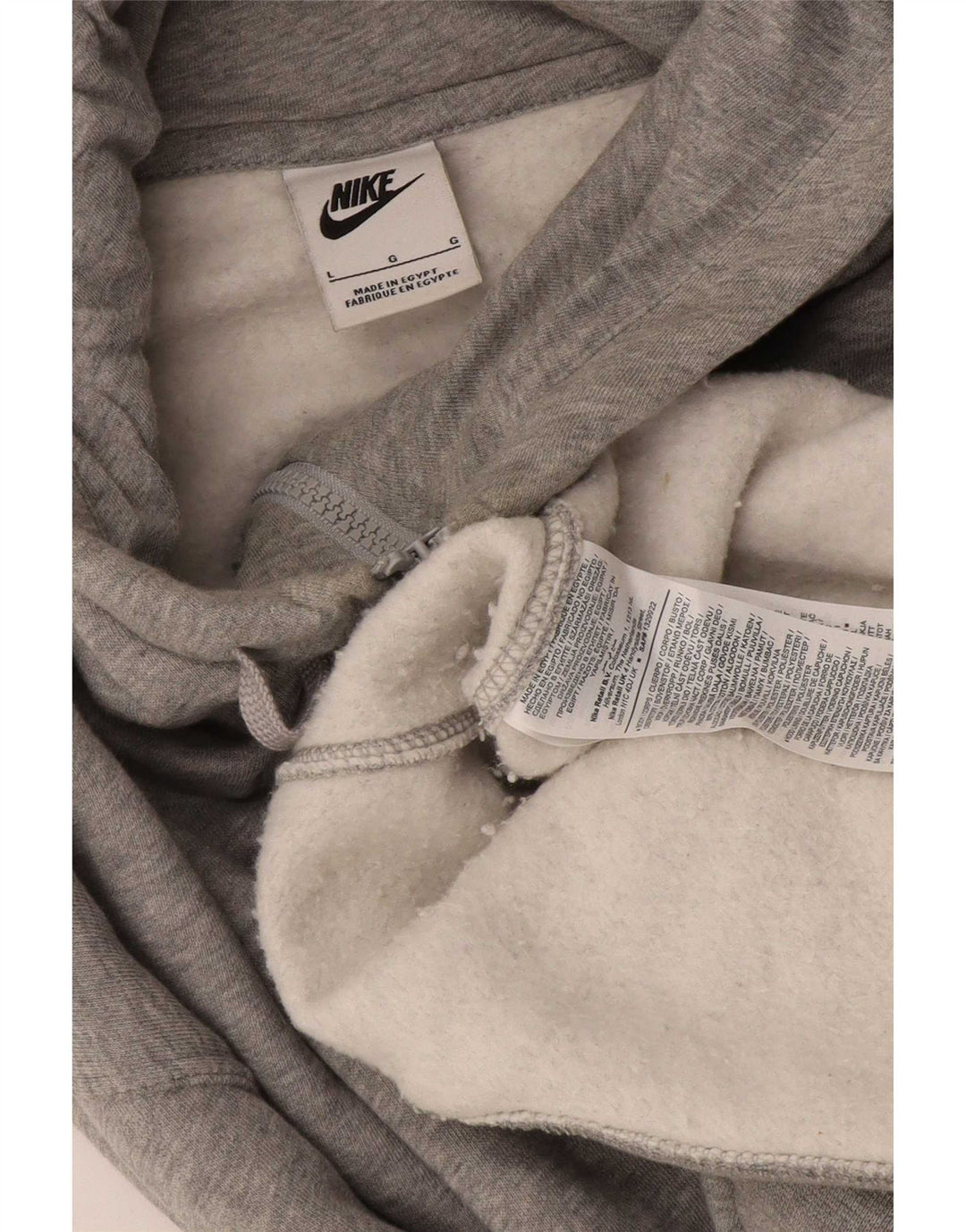 Nike Mens Zip Hoodie Sweater Large Grey Flecked Cotton