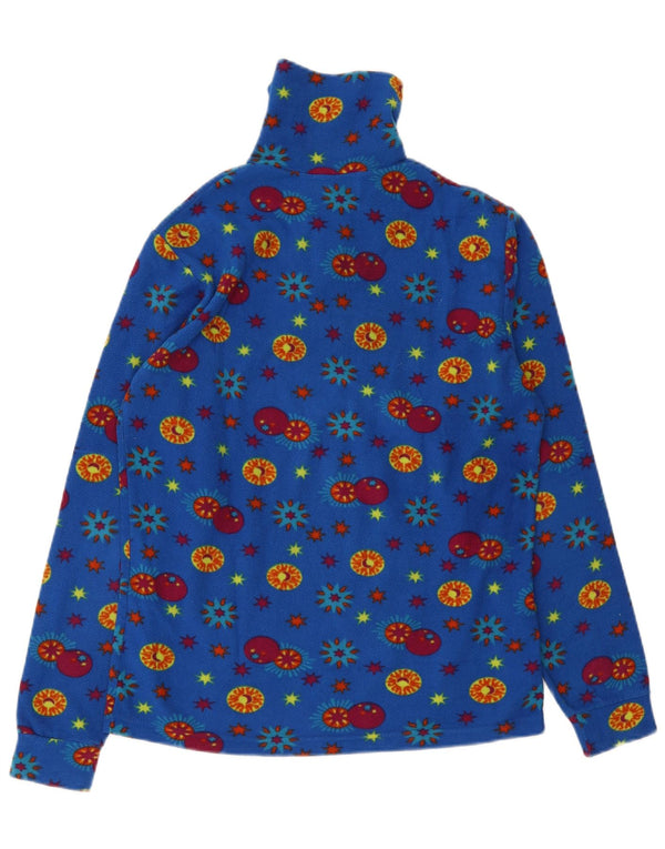 Conte of Florence Mens Zip Neck Fleece Jumper Medium Blue Floral