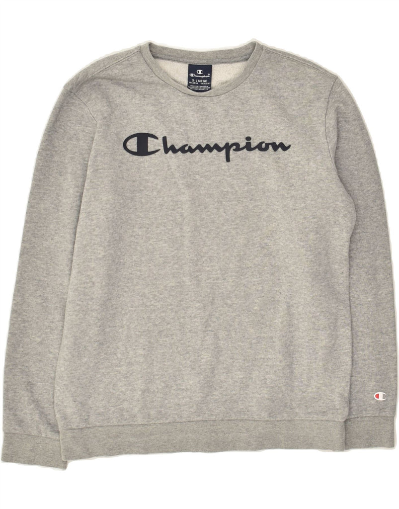 CHAMPION Boys Graphic Sweatshirt Jumper 13-14 Years XL Grey Cotton | Vintage Champion | Thrift | Second-Hand Champion | Used Clothing | Messina Hembry 