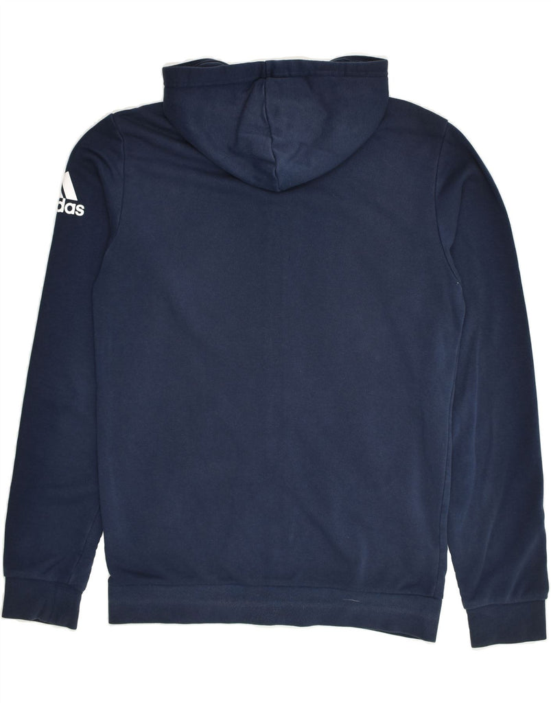 ADIDAS Mens Zip Hoodie Sweater Medium Navy Blue Cotton | Vintage Adidas | Thrift | Second-Hand Adidas | Used Clothing | Messina Hembry 