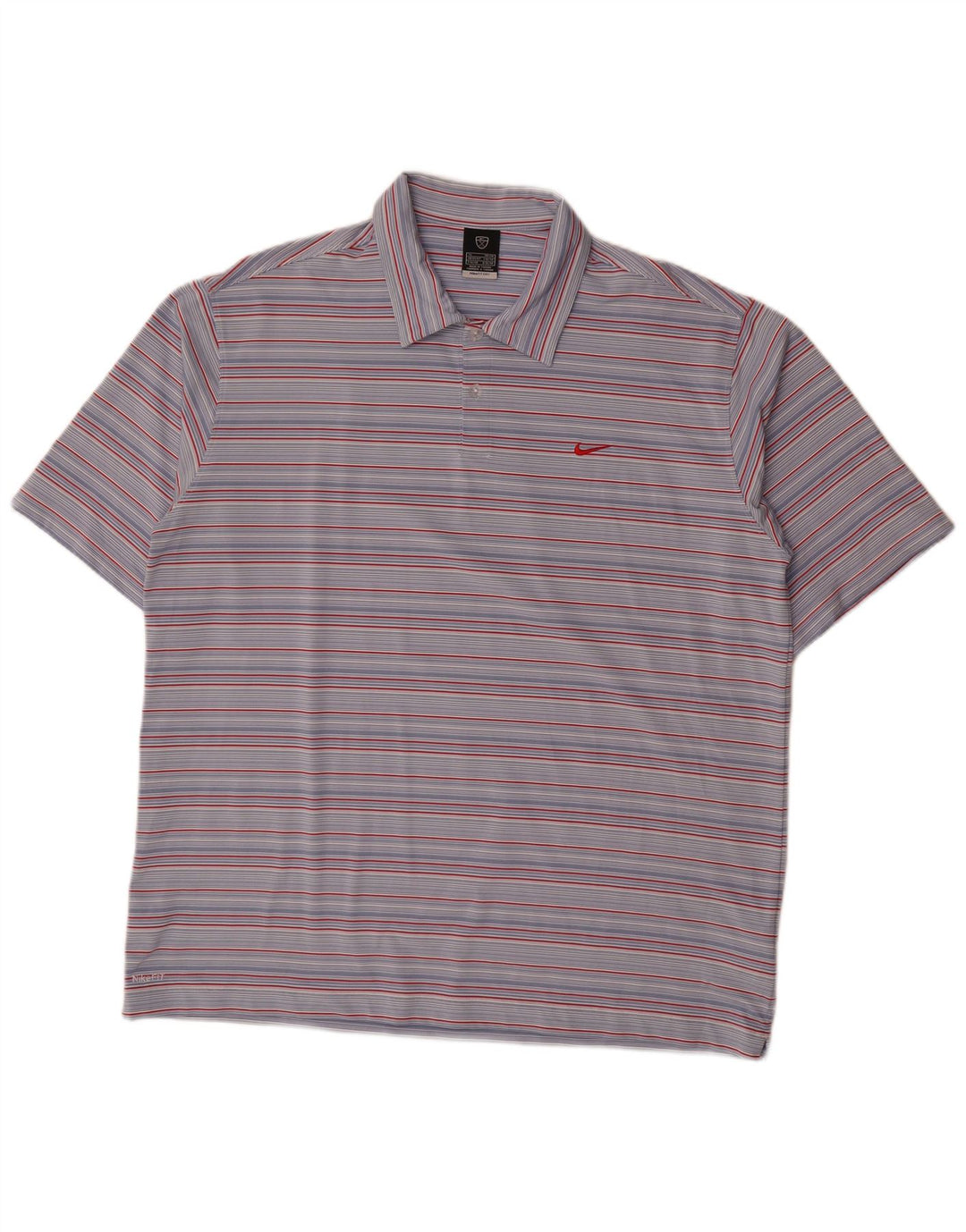 Nike Mens Polo Shirt UK 45/47 XL Blue Striped Polyester