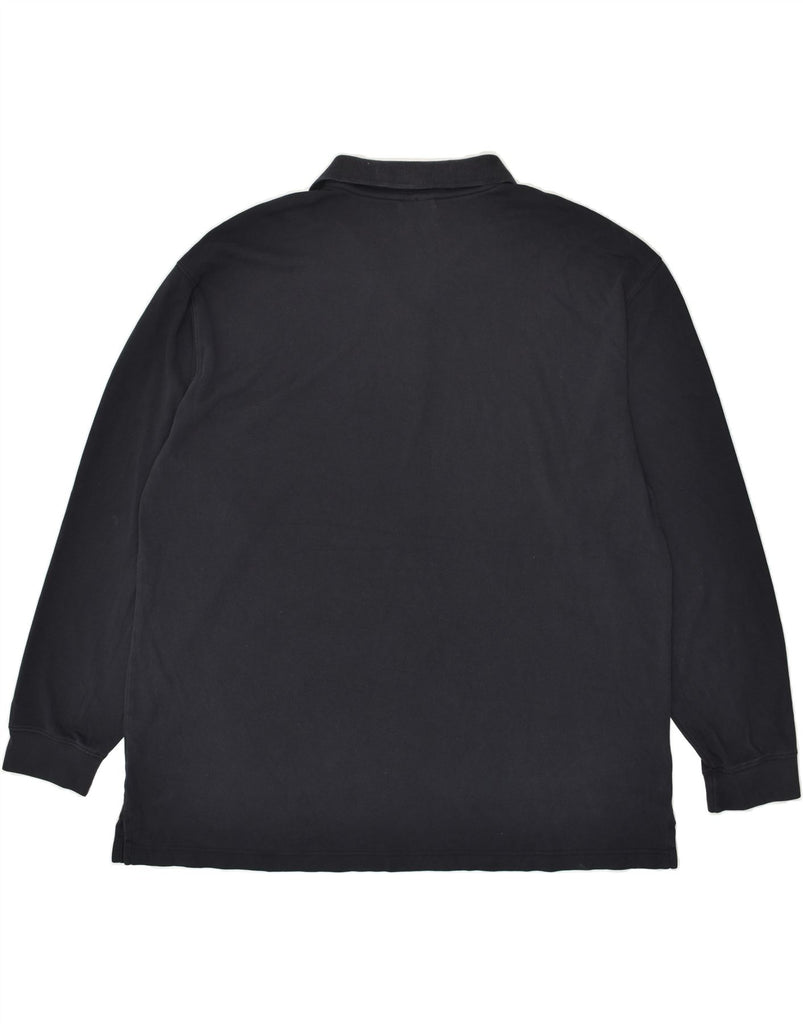 L.L.BEAN Mens Tall Long Sleeve Polo Shirt 2XL Black Cotton | Vintage L.L.Bean | Thrift | Second-Hand L.L.Bean | Used Clothing | Messina Hembry 