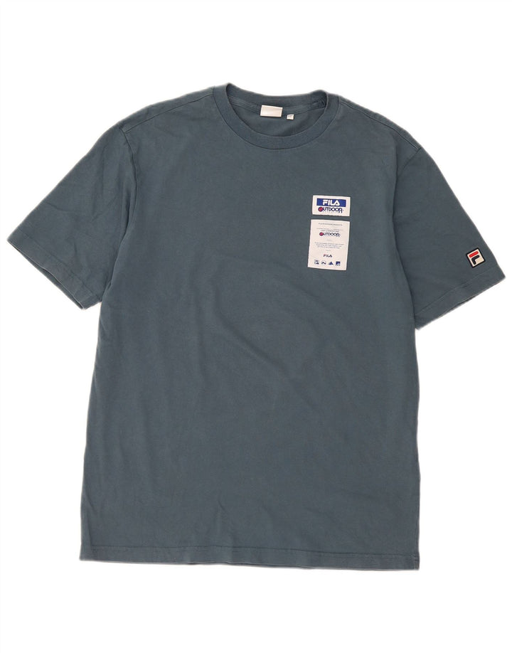 Fila Mens Loose Fit Graphic T-Shirt Top Medium Blue