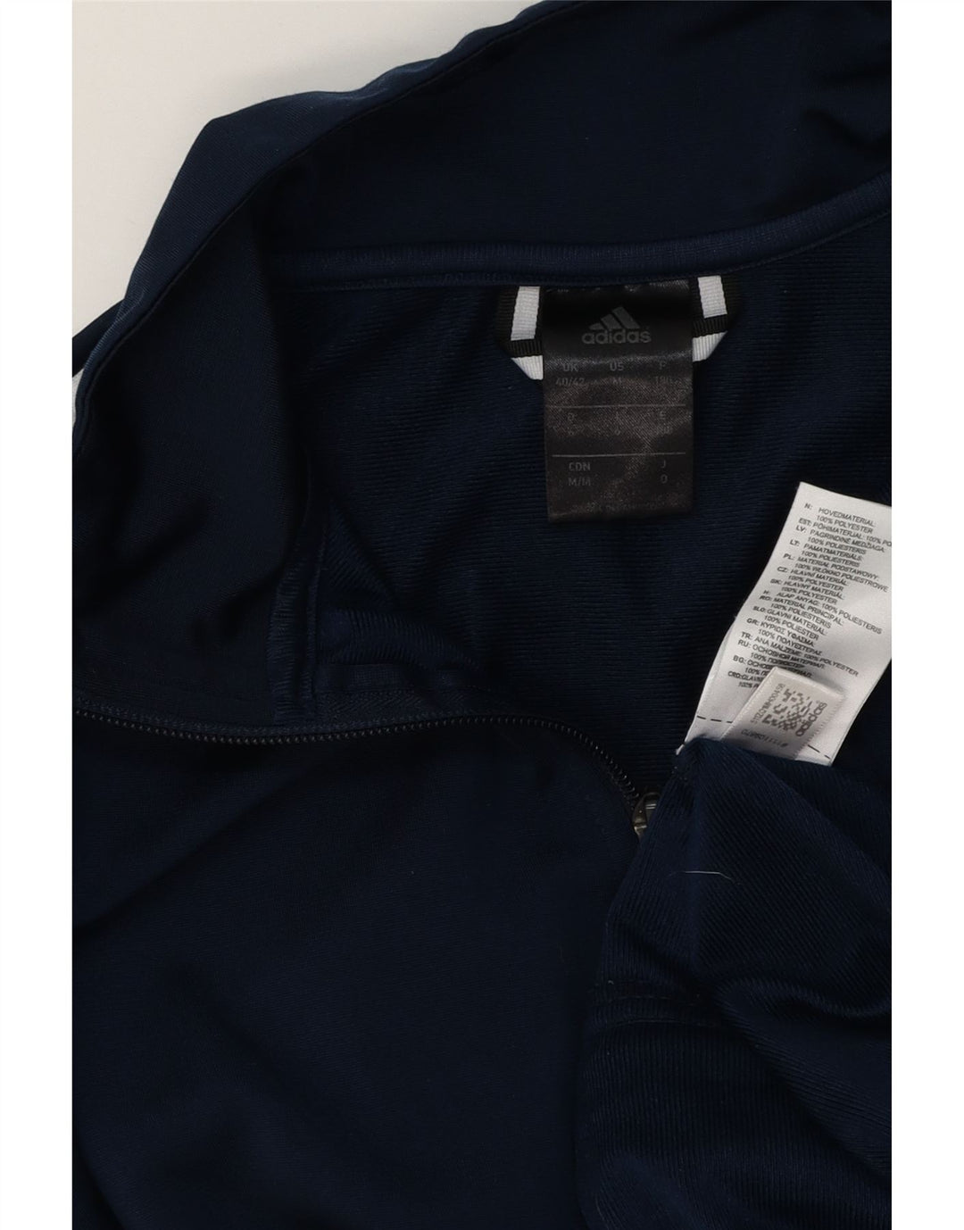 Adidas Mens Tracksuit Top Jacket UK 40/42 Medium Navy Blue Polyester
