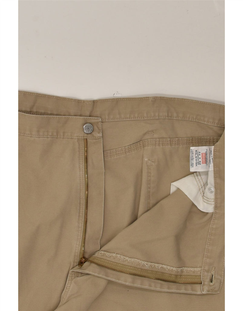 WRANGLER Mens Straight Casual Trousers W42 L32  Brown Cotton | Vintage Wrangler | Thrift | Second-Hand Wrangler | Used Clothing | Messina Hembry 