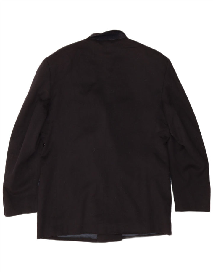 Urbis Mens Double Breasted Blazer Jacket IT 50 Large Navy Blue Wool