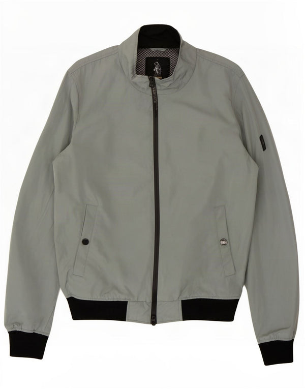 Refrigue Mens Bomber Jacket UK 38 Medium Grey Colourblock Polyester