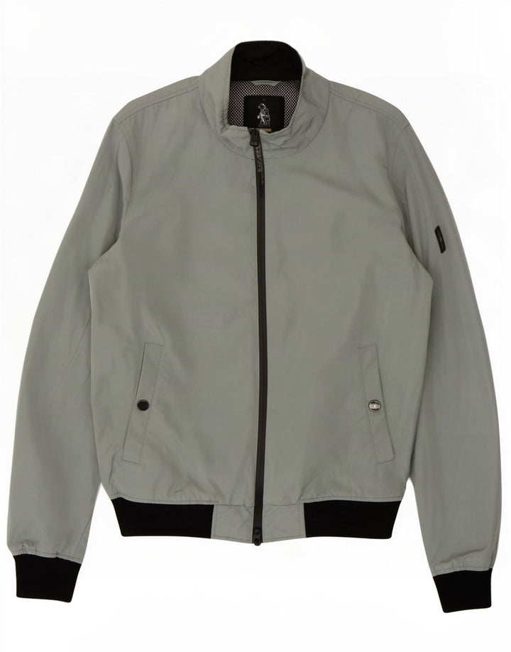 Refrigue Mens Bomber Jacket UK 38 Medium Grey Colourblock Polyester