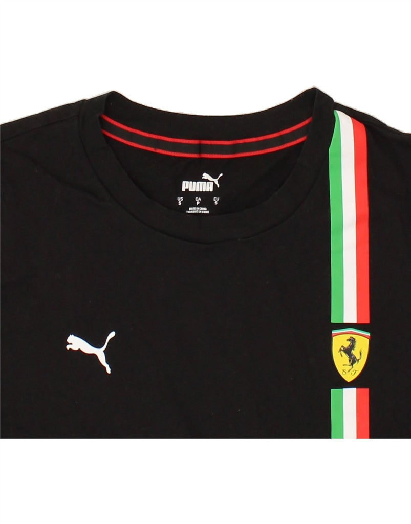 PUMA Mens Graphic T-Shirt Top Small Black Striped Cotton Vintage Puma and Second-Hand Puma from Messina Hembry 