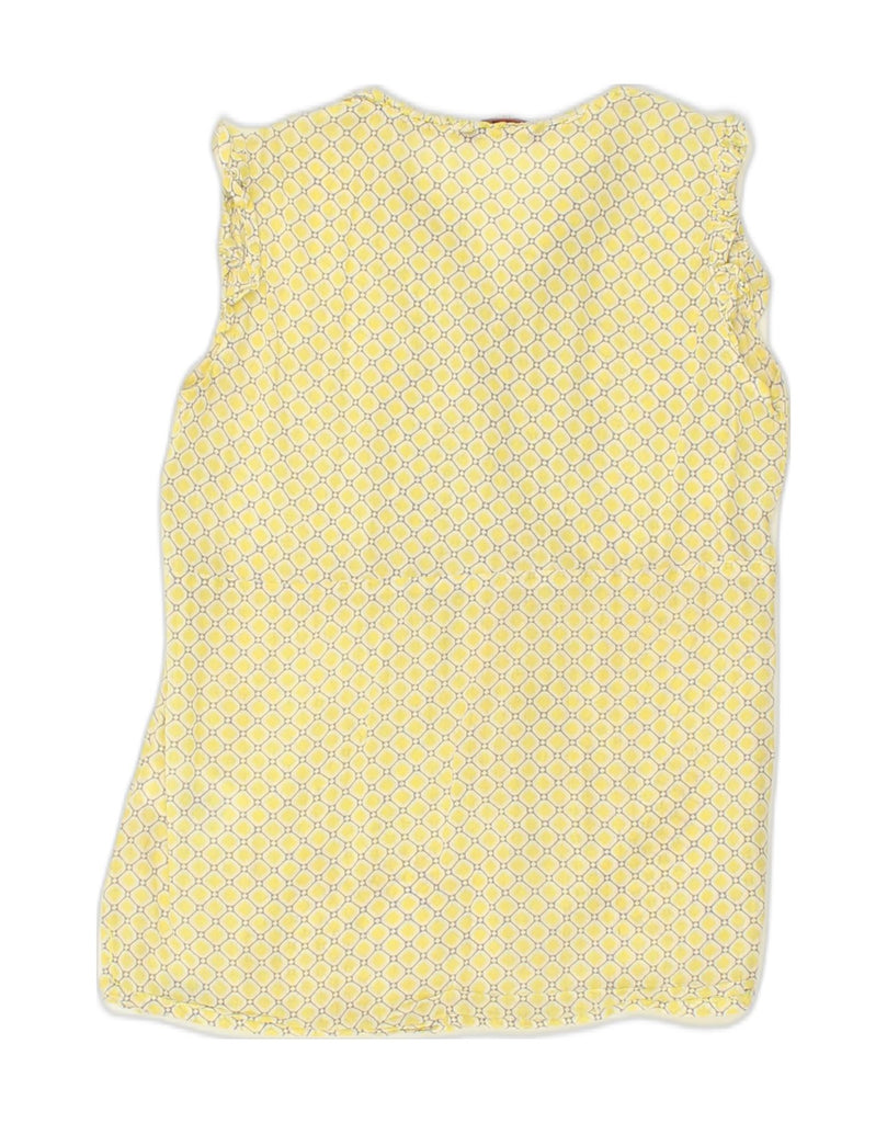 CARRERA Womens Sleeveless Blouse Top UK 8 Small Yellow Floral Cotton | Vintage Carrera | Thrift | Second-Hand Carrera | Used Clothing | Messina Hembry 