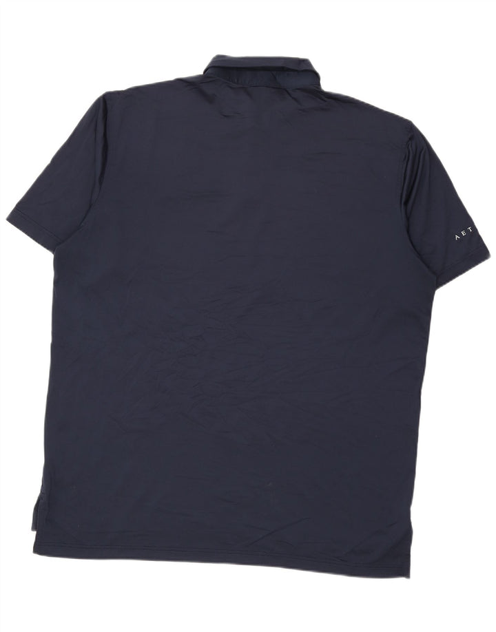 Peter Millar Mens Polo Shirt Large Navy Blue Polyester