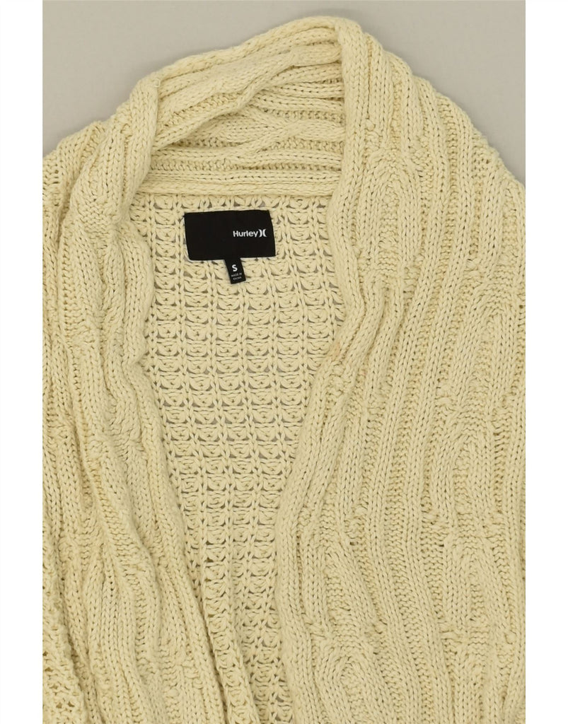 HURLEY Womens Oversized Cardigan Sweater UK 10 Small Off White Acrylic | Vintage Hurley | Thrift | Second-Hand Hurley | Used Clothing | Messina Hembry 