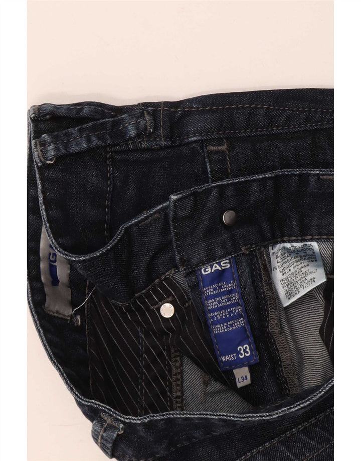 Gas Mens Straight Jeans W33 L34 Navy Blue Cotton