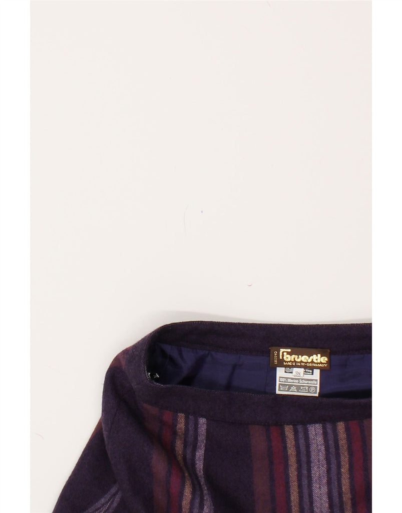 VINTAGE Womens A-Line Skirt EU 38 Medium W28 Purple Striped Merino Wool | Vintage Vintage | Thrift | Second-Hand Vintage | Used Clothing | Messina Hembry 