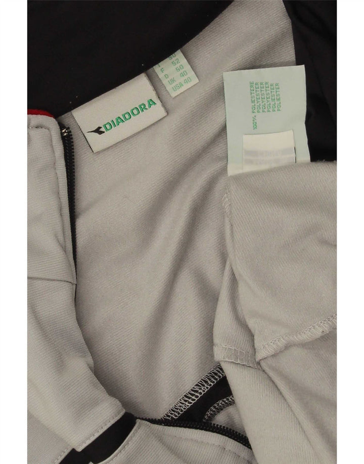 Diadora Mens Tracksuit Top Jacket UK 40 Medium Grey Polyester