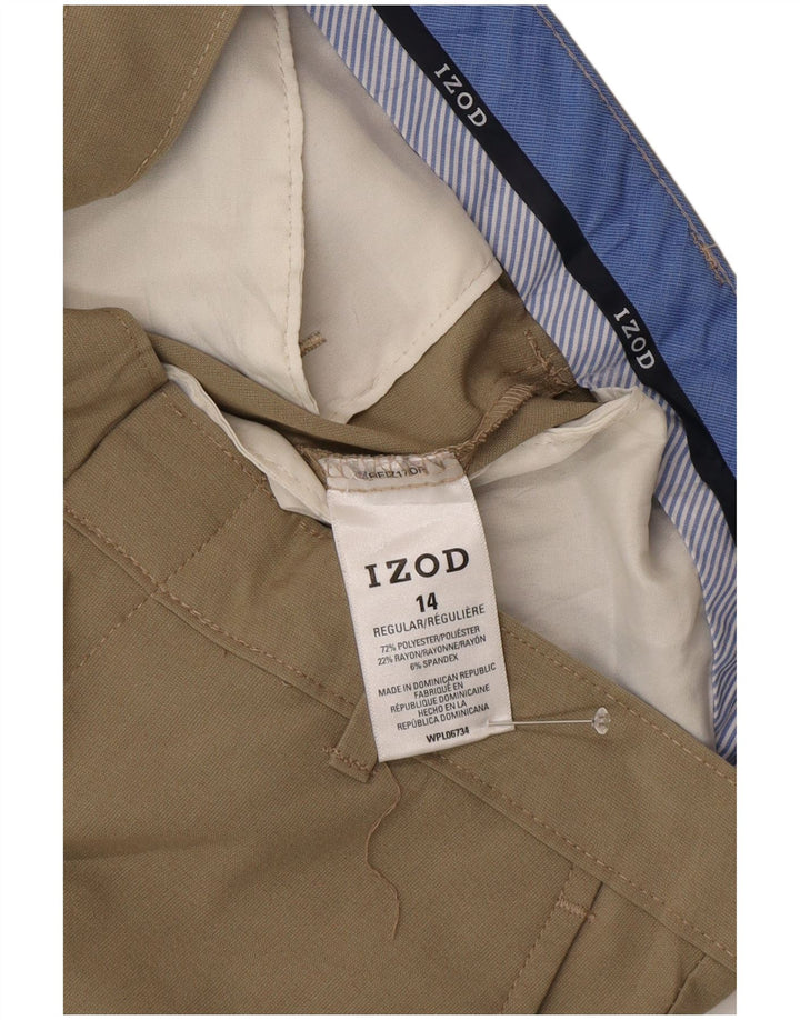 Izod Boys Regular Fit Chino Trousers 13-14 Years W26 L28 Beige Polyester