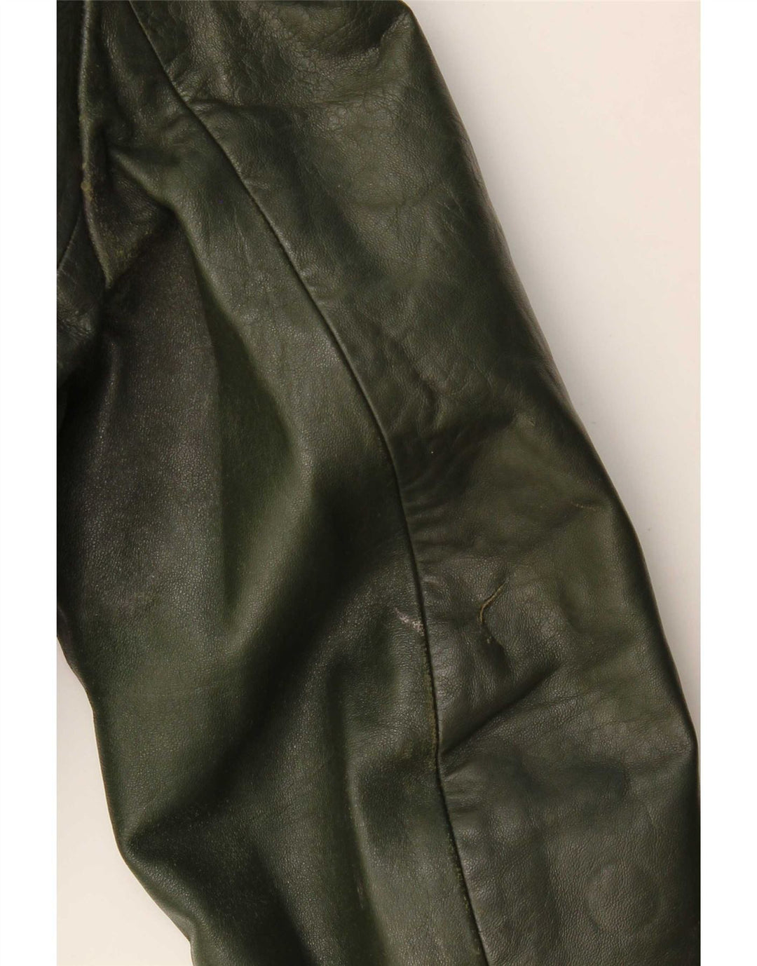 Vintage Mens Leather Jacket IT 52 XL Khaki