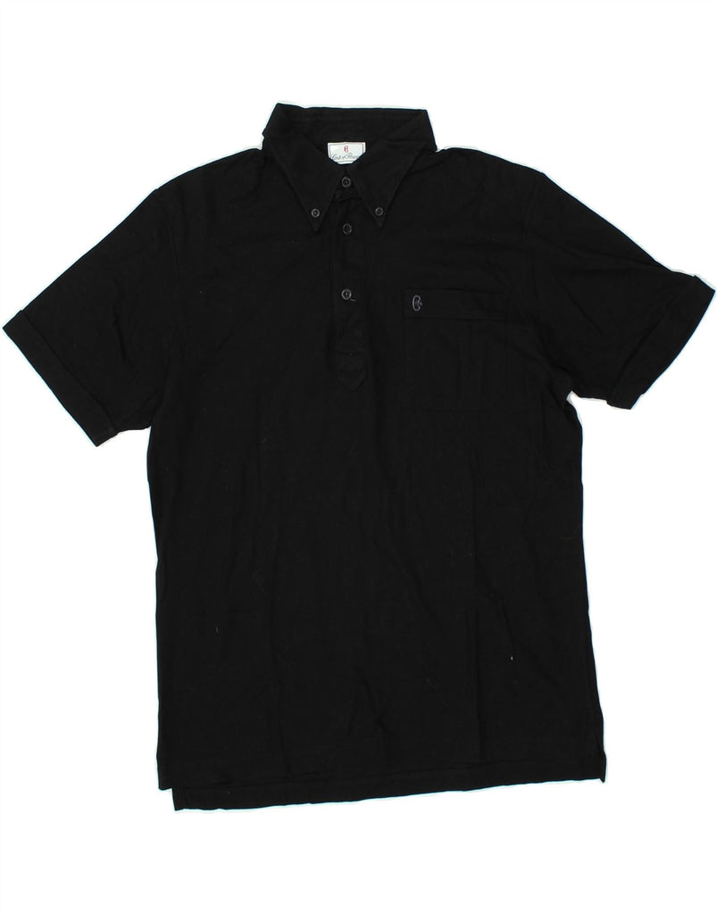 CONTE OF FLORENCE Mens Polo Shirt Large Black Cotton | Vintage Conte of Florence | Thrift | Second-Hand Conte of Florence | Used Clothing | Messina Hembry 