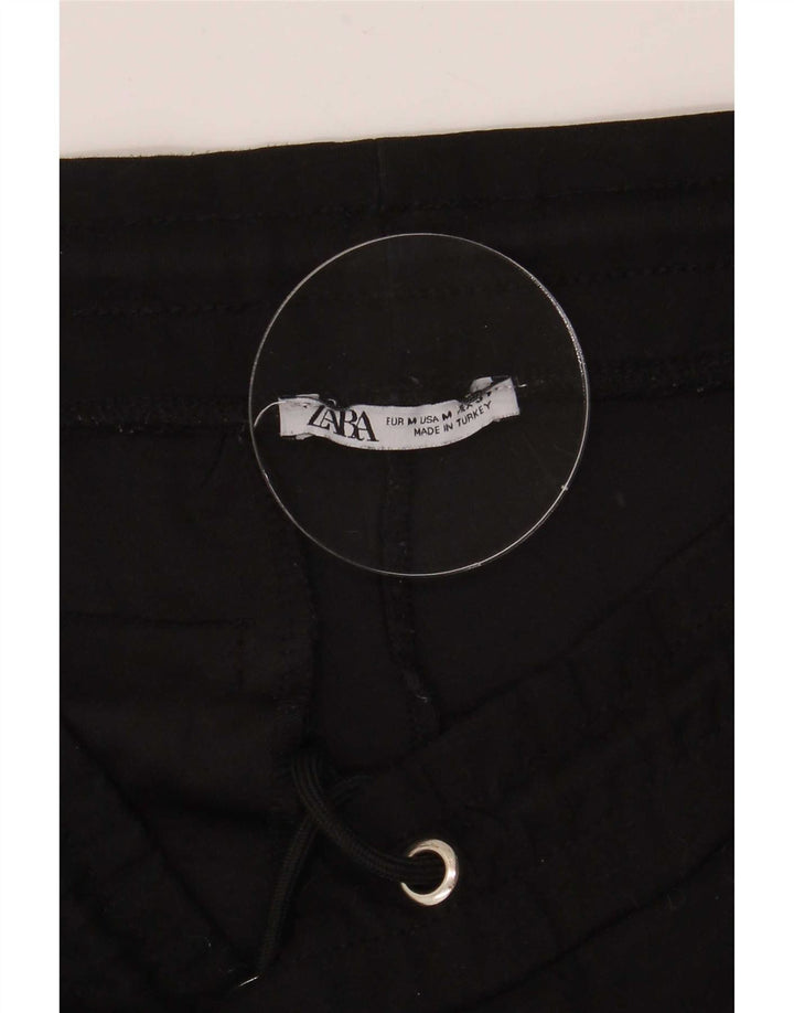 Zara Mens Tracksuit Trousers Joggers Medium Black Polyester