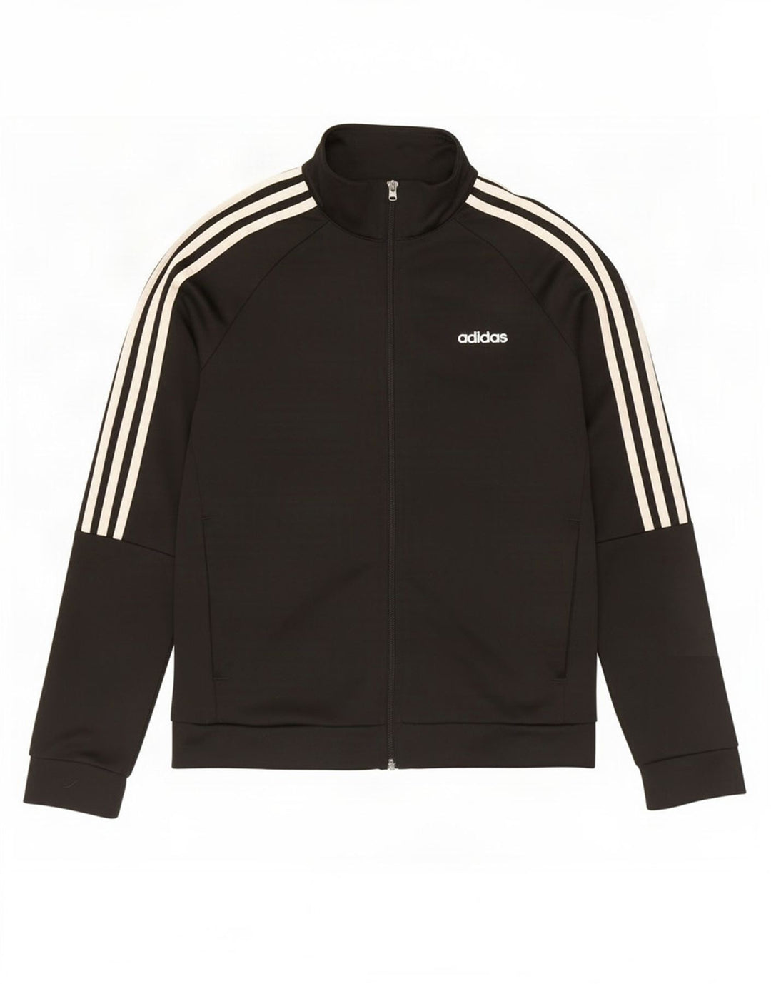 Adidas Womens Tracksuit Top Jacket UK 12/14 Medium Black Polyester