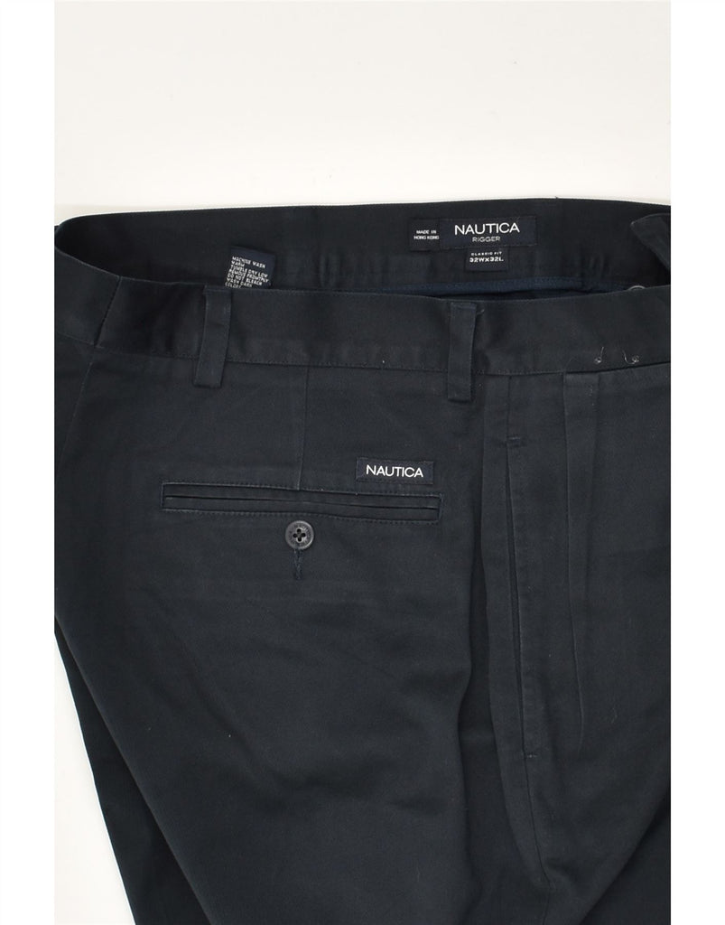 NAUTICA Mens Pegged Classic Fit Chino Trousers W32 L32 Navy Blue Cotton | Vintage Nautica | Thrift | Second-Hand Nautica | Used Clothing | Messina Hembry 