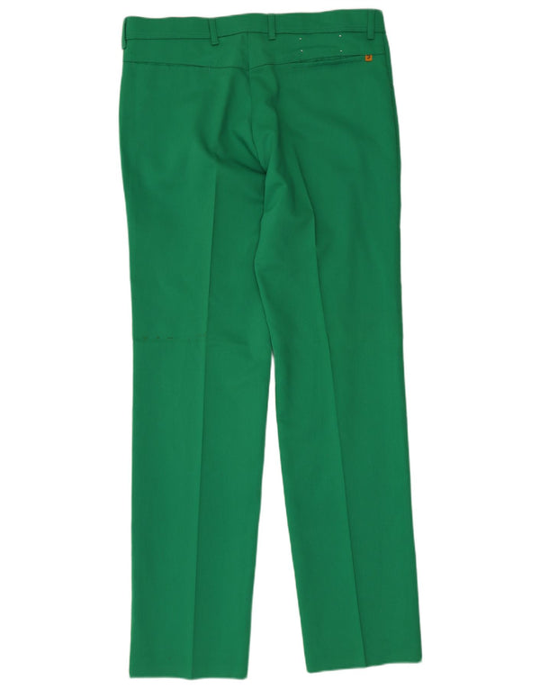 Farah Womens Straight Casual Trousers W36 L34 Green Polyester