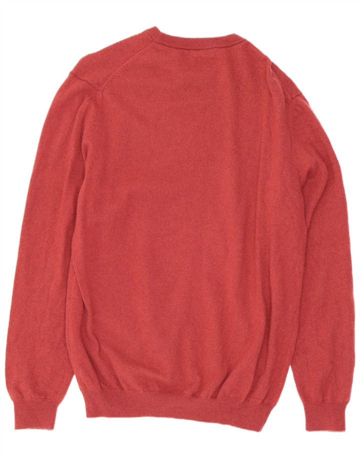 Massimo Dutti Mens Crew Neck Jumper Sweater XL Red Wool