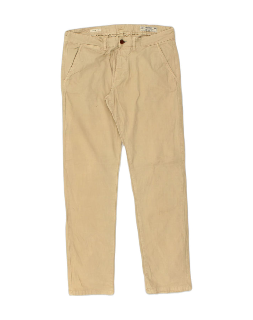 JACK & JONES Womens Slim Fit Chino Trousers W34 L32  Beige Cotton | Vintage Jack & Jones | Thrift | Second-Hand Jack & Jones | Used Clothing | Messina Hembry 