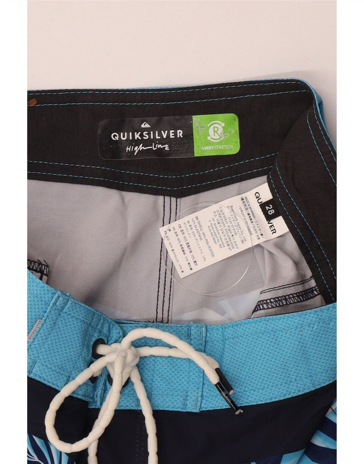 Quiksilver Mens Swimming Shorts Small Blue Floral Polyester