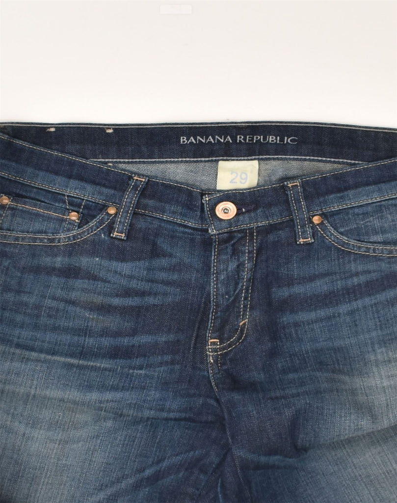 BANANA REPUBLIC Womens Low Waist Bootcut Jeans W29 L34 Navy Blue Cotton | Vintage Banana Republic | Thrift | Second-Hand Banana Republic | Used Clothing | Messina Hembry 