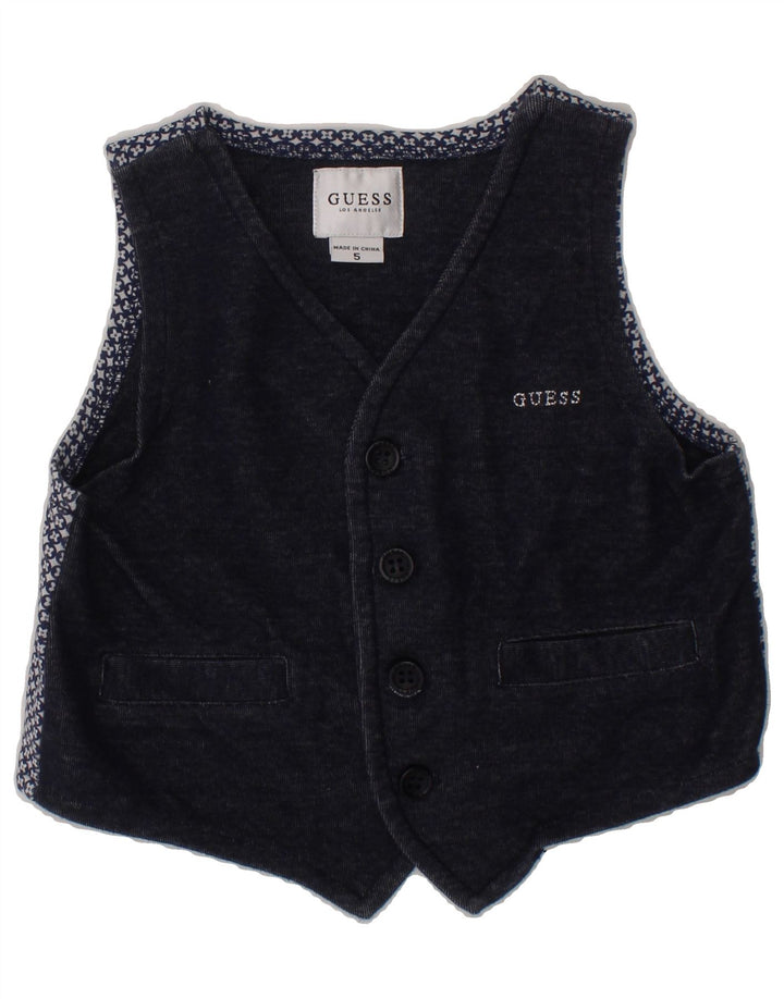 GUESS Boys Waistcoat 4-5 Years Navy Blue Ikat Cotton Vintage Guess and Second-Hand Guess from Messina Hembry 