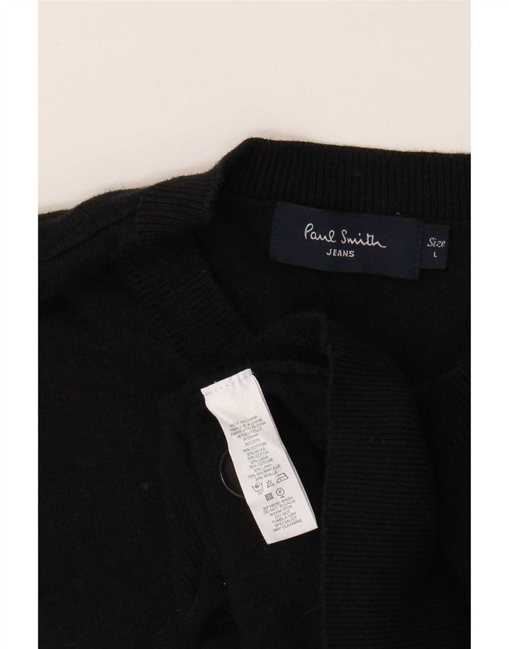 Paul Smith Mens Crew Neck Jumper Sweater Large Black Cotton