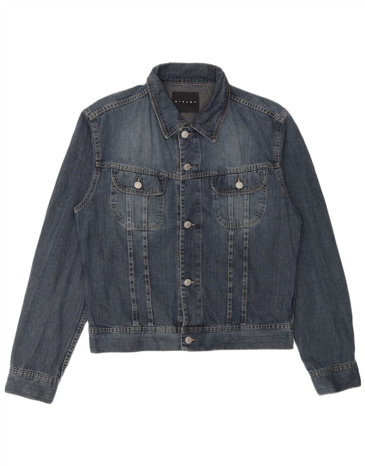 Sisley Mens Denim Jacket UK 40 Large Blue Cotton
