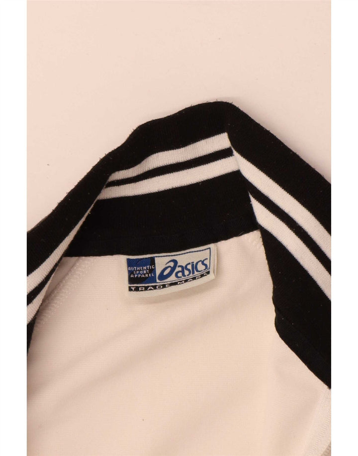 Asics Mens Tracksuit Top Jacket Medium White Colourblock Polyester