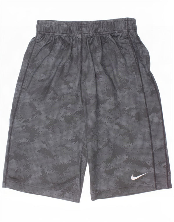 Nike Boys Dri Fit Bermuda Sport Shorts 12-13 Years Large Black Camouflage