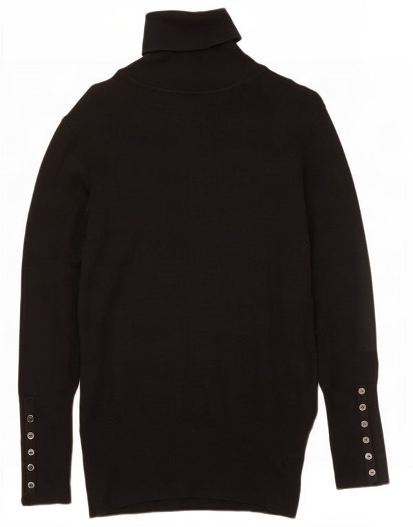 Zara Womens Roll Neck Jumper Sweater UK 14 Large Black Rayon