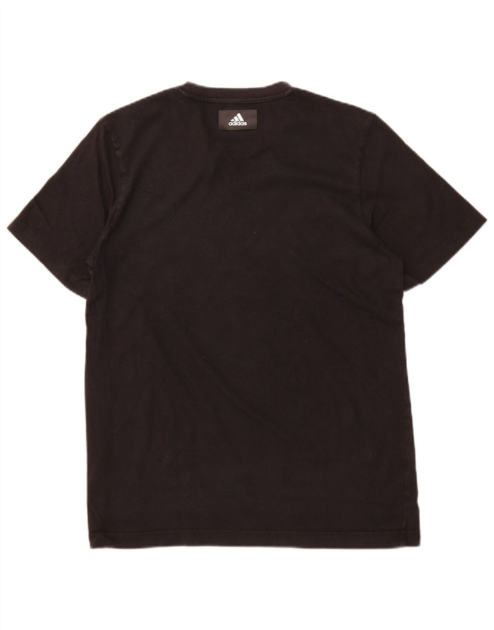 ADIDAS Mens Graphic T-Shirt Top Small Black Cotton